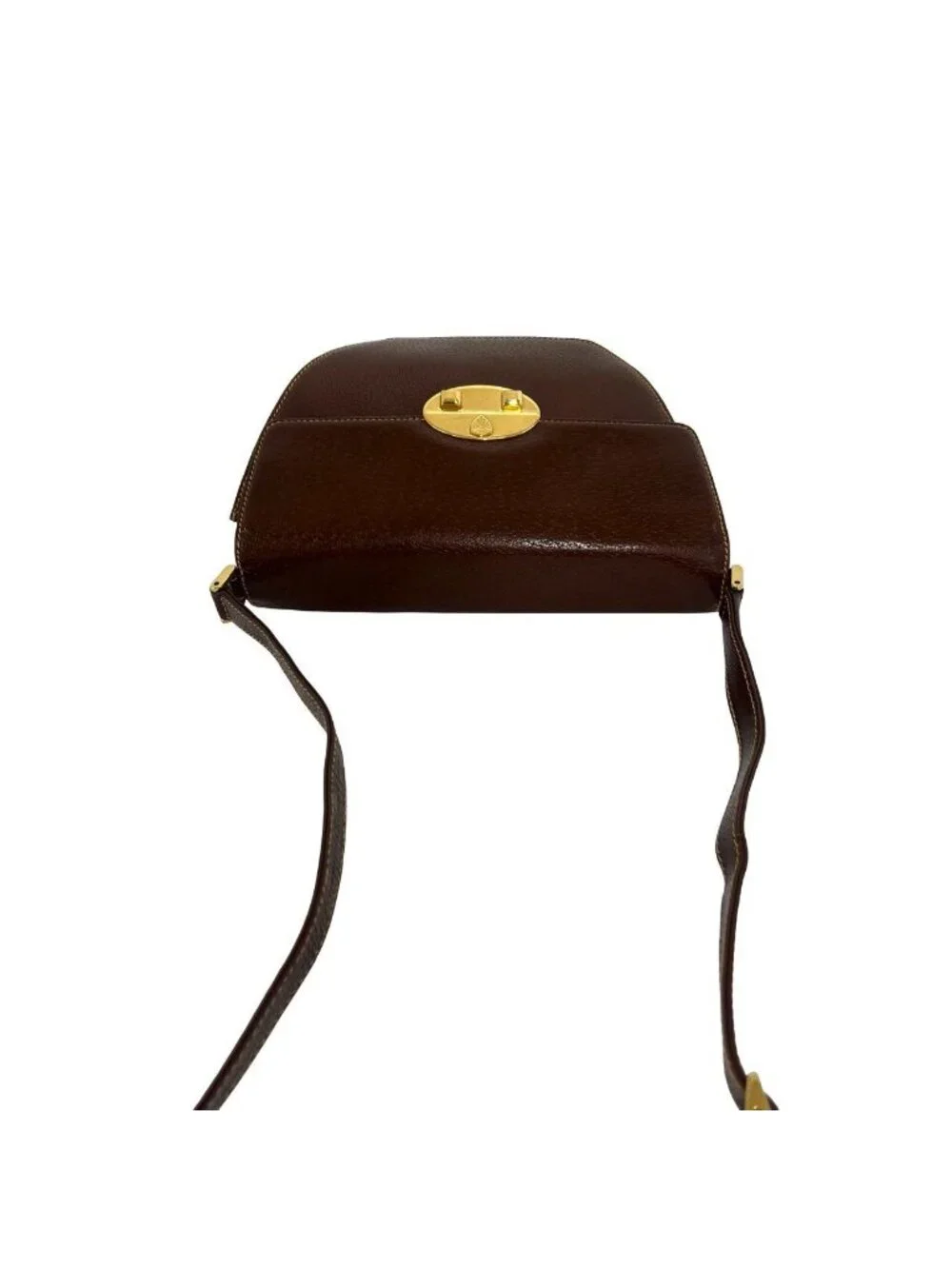 Gucci Vintage Logo Leather Shoulder Bag Pochette Brown